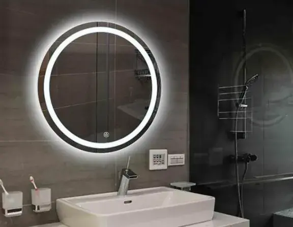 Espejo Moderno Con Luz Led Round Frame